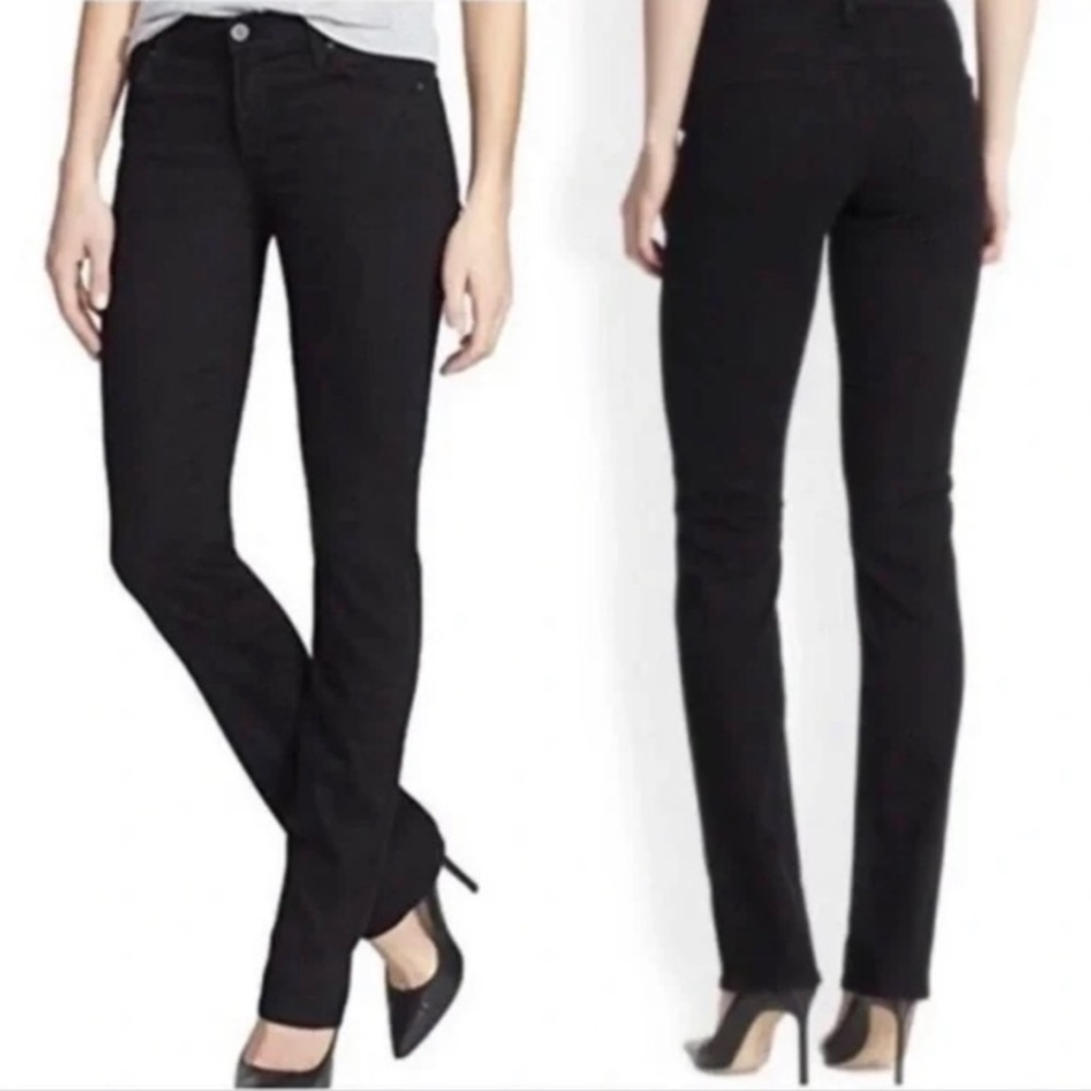 COH CITIZENS OF HUMANITY AVA #142 STRETCH LOW-WAIST STRAIGHT LEG BLACK WASHED